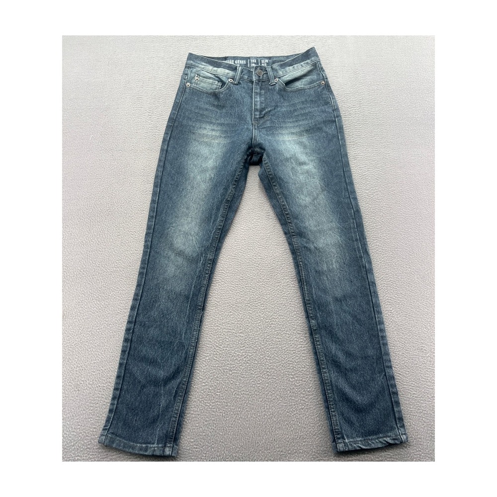 Vintage Genes Jeans Mens 28x30 Slim Fit Lived In Denim Jeans Dark Wash